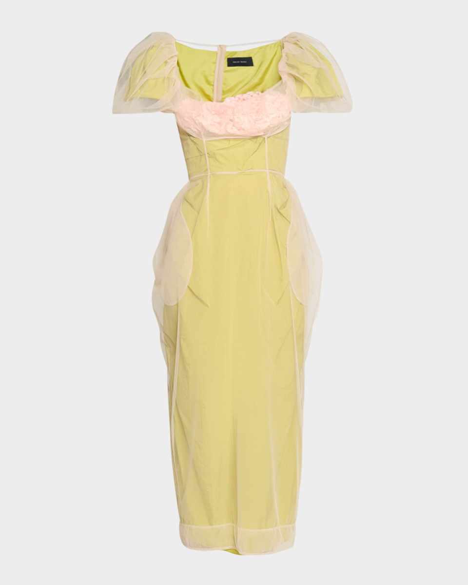 Carnation Balconette Bustier Layered Midi Dress